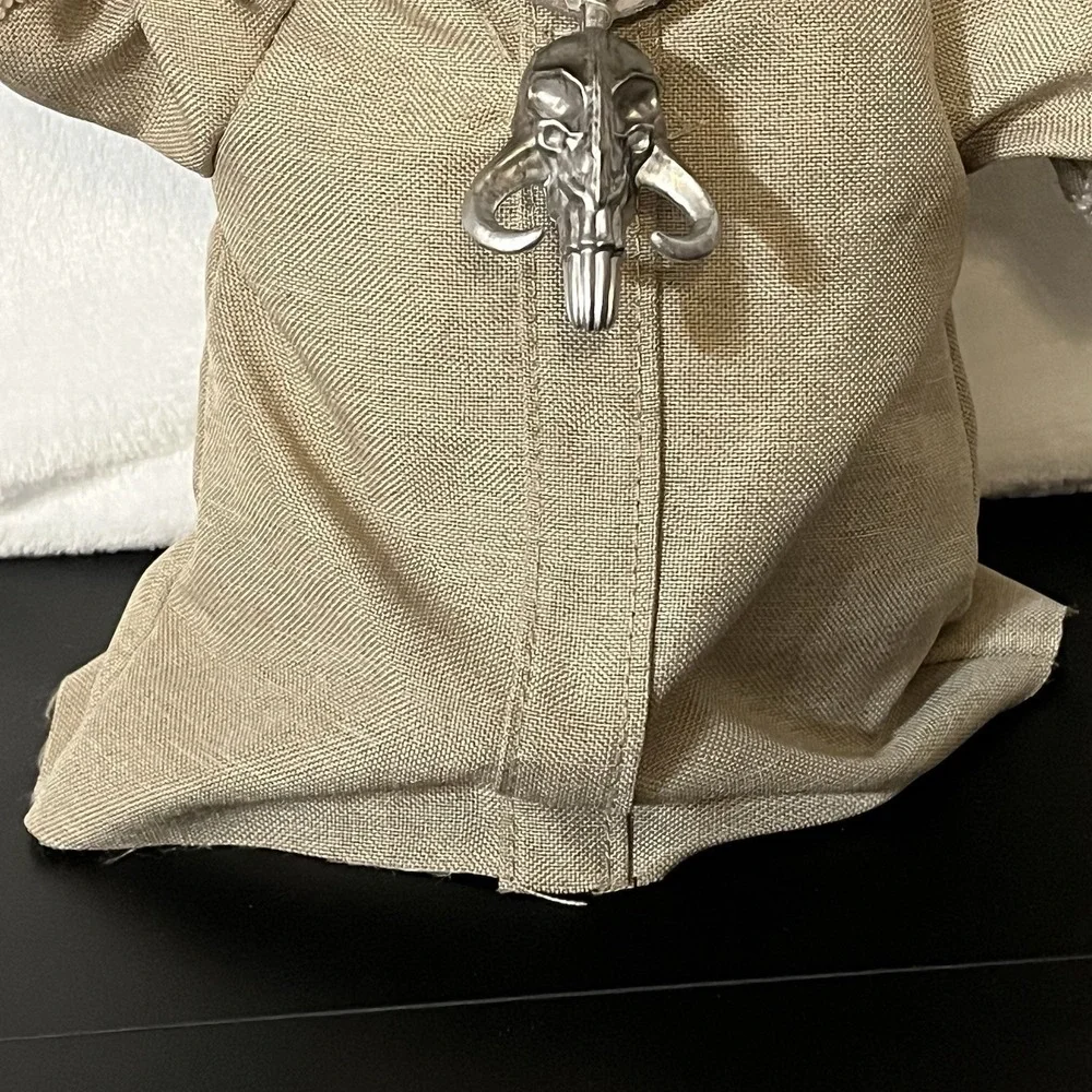 Baby Yoda Plush Toy Doll w/ Beige Outfit & Necklace Office Decor Mattel 2021 12